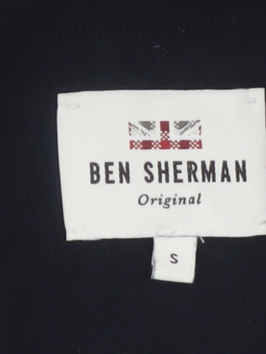 Ben Sherman Men's Black Cotton Short Sleeve Polo Shirt Size S