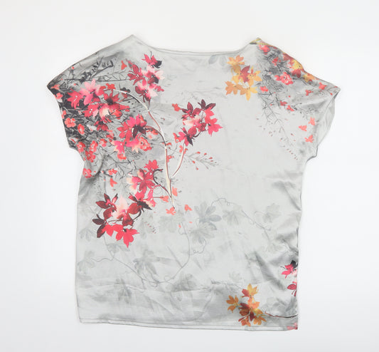 Marks and Spencer Women’s Grey Floral Short Sleeve T-Shirt Size 12
