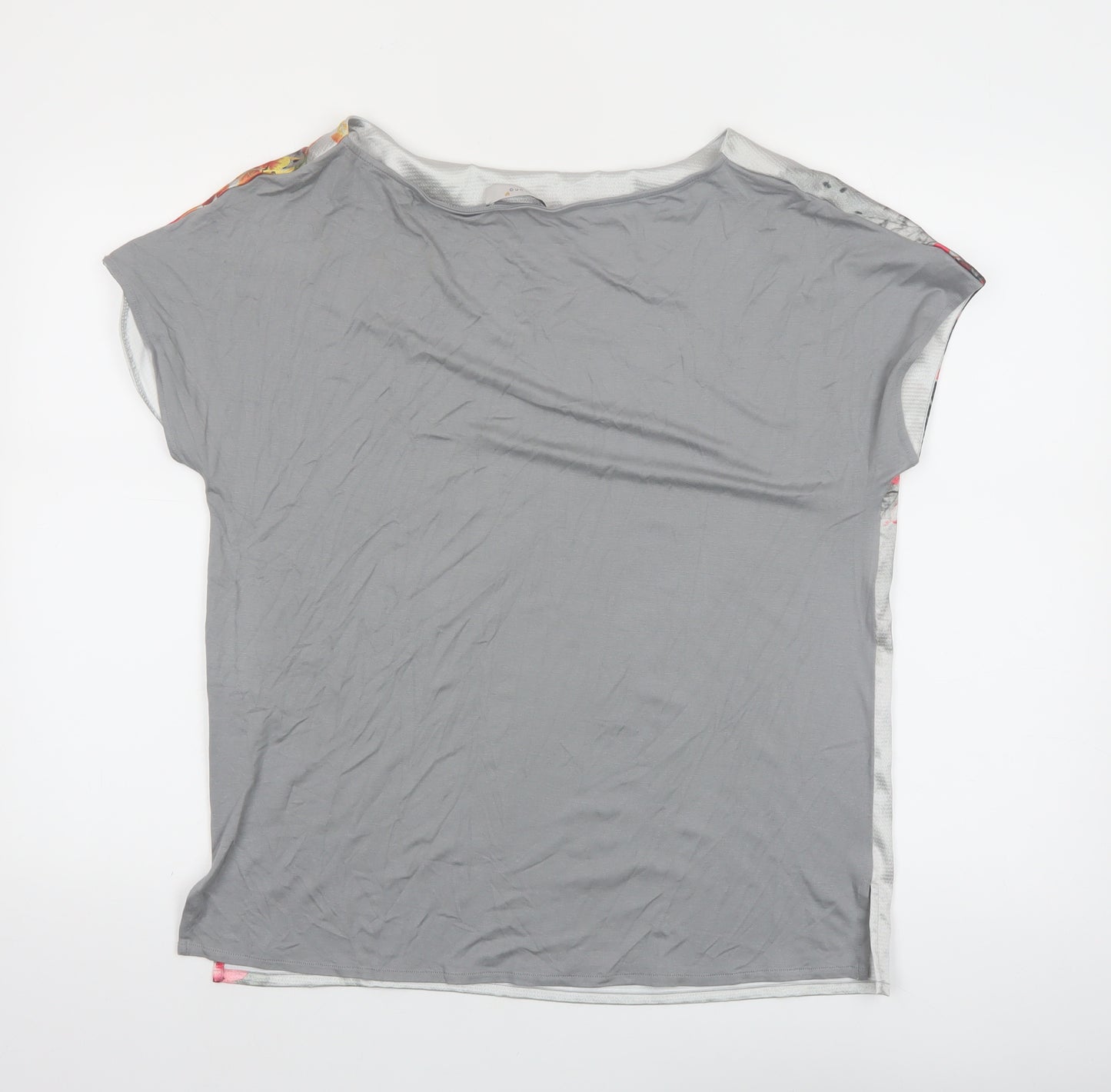 Marks and Spencer Women’s Grey Floral Short Sleeve T-Shirt Size 12