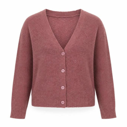 MNG Women's Pink V-Neck Button Knit Cardigan Jumper Size S