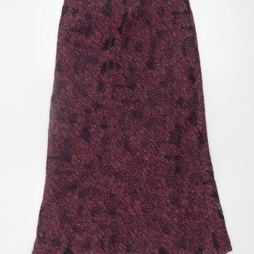 Minuet Womens Purple A-Line Midi Tweed Skirt Size 12