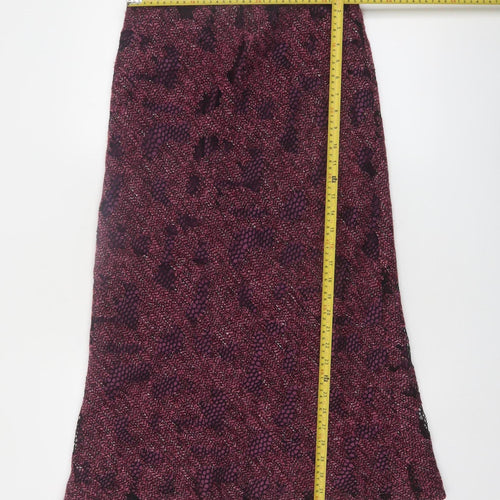 Minuet Womens Purple A-Line Midi Tweed Skirt Size 12