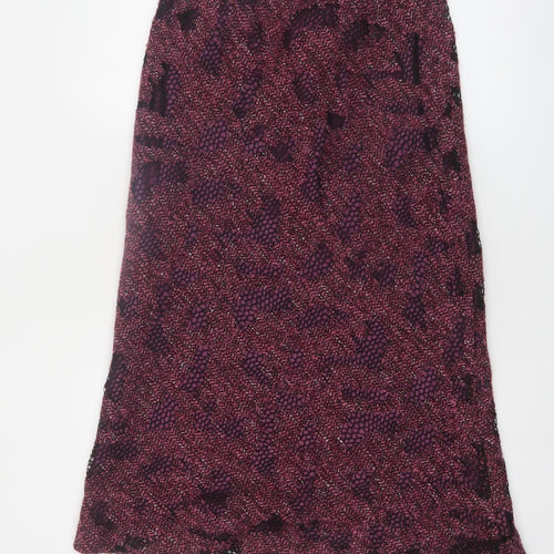 Minuet Womens Purple A-Line Midi Tweed Skirt Size 12