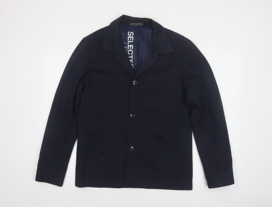 SELECTED HOMME Men's Blue 36R Regular Fit Lined Blazer Jacket