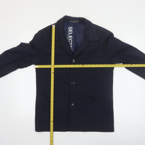 SELECTED HOMME Men's Blue 36R Regular Fit Lined Blazer Jacket