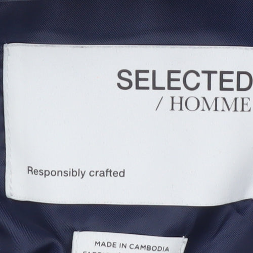 SELECTED HOMME Men's Blue 36R Regular Fit Lined Blazer Jacket