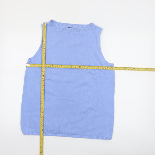 Lands' End Women's Blue Cotton Sleeveless Knit Tank Top M