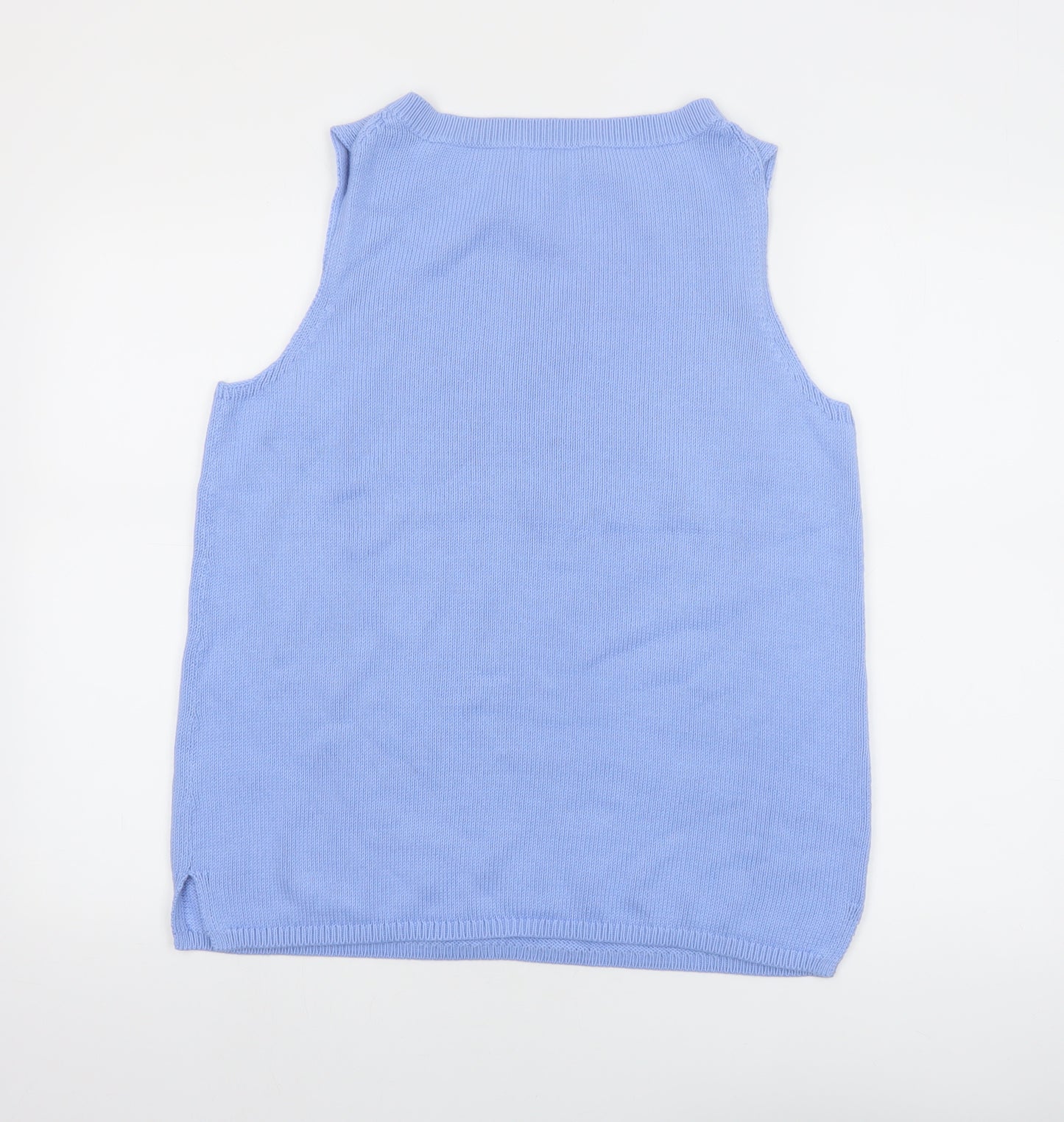 Lands' End Women's Blue Cotton Sleeveless Knit Tank Top M