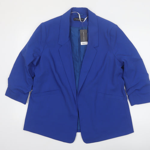 Dorothy Perkins Women’s Blue Regular Fit Blazer UK 18 Notch Lapel Jacket