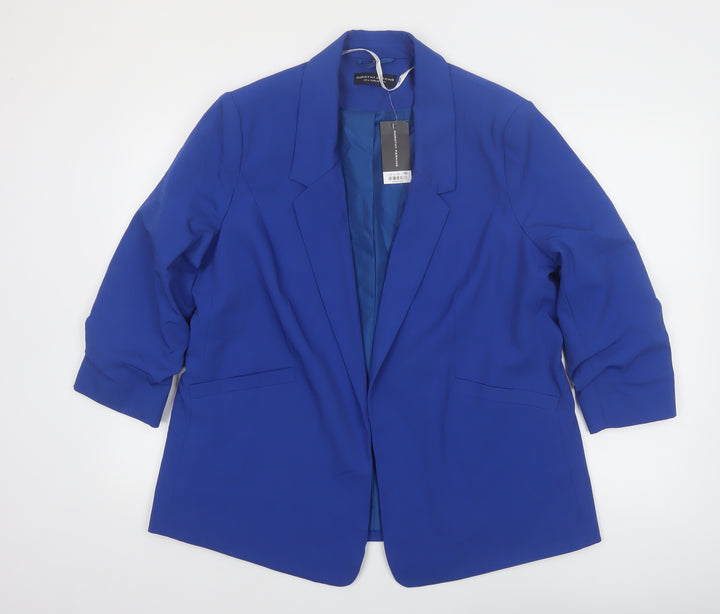 Dorothy Perkins Women’s Blue Regular Fit Blazer UK 18 Notch Lapel Jacket