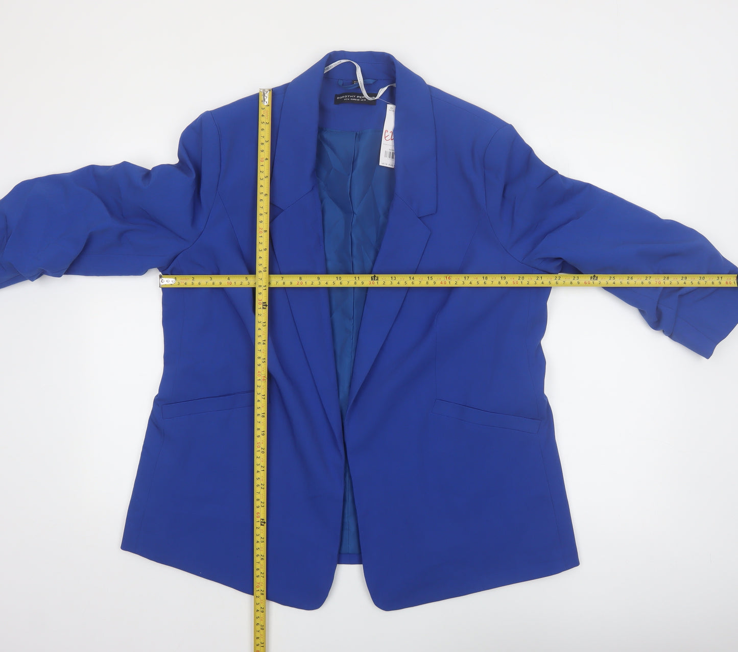 Dorothy Perkins Women’s Blue Regular Fit Blazer UK 18 Notch Lapel Jacket