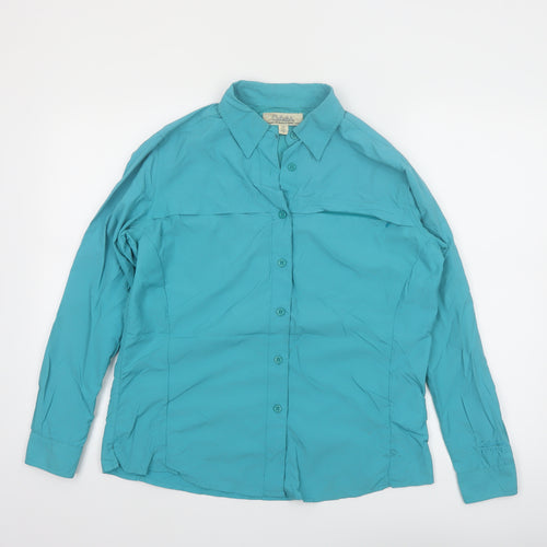Cabela's Women's Blue Long Sleeve Button-Up Nylon Shirt Size S