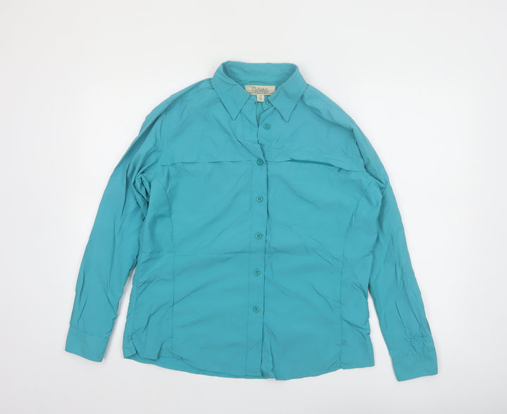 Cabela's Women's Blue Long Sleeve Button-Up Nylon Shirt Size S