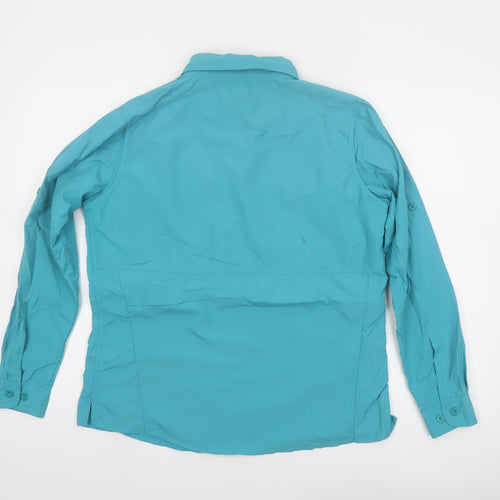 Cabela's Women's Blue Long Sleeve Button-Up Nylon Shirt Size S