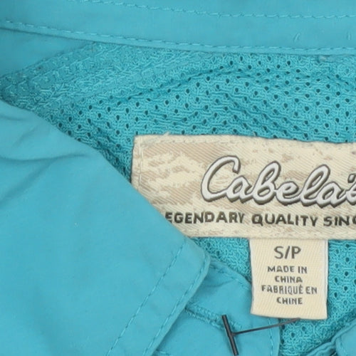 Cabela's Women's Blue Long Sleeve Button-Up Nylon Shirt Size S
