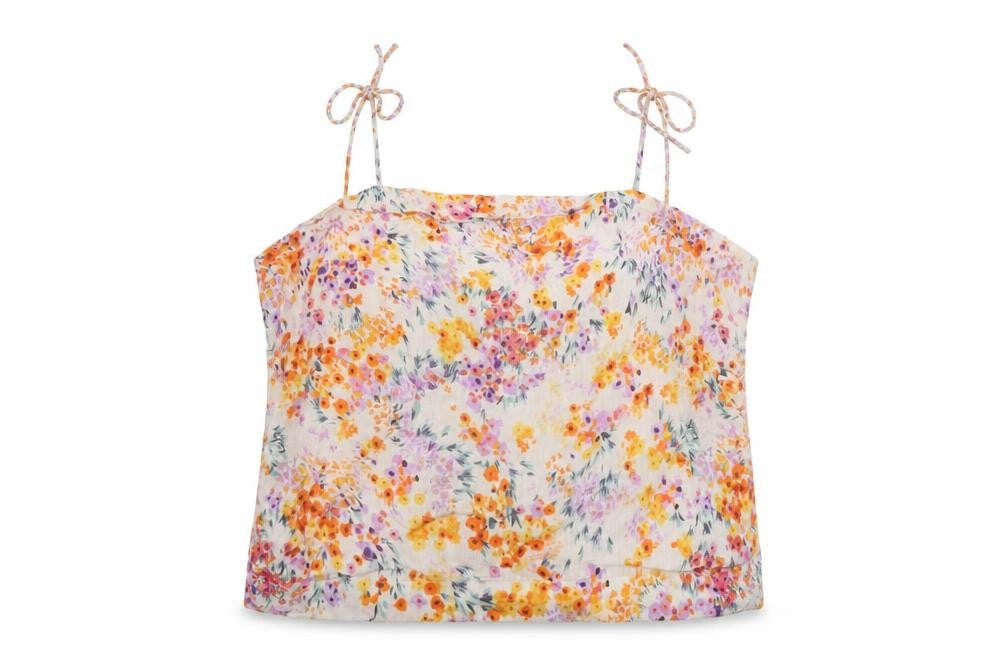 H&M Womens Multicoloured Floral Linen Camisole Top XL