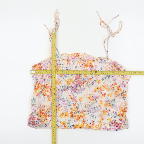 H&M Womens Multicoloured Floral Linen Camisole Top XL