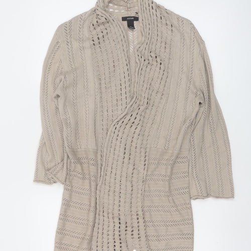Alfani Women Beige Open-Knit 3/4 Sleeve Cardigan Size M