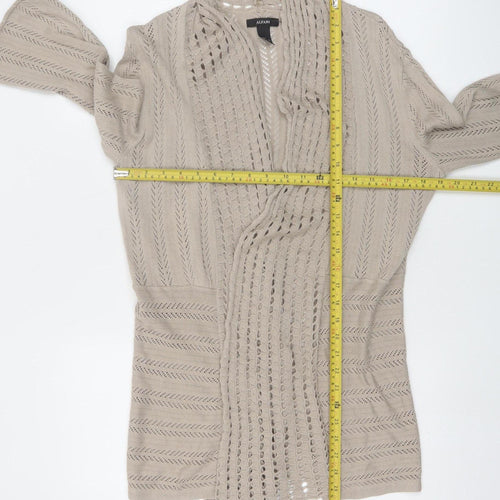 Alfani Women Beige Open-Knit 3/4 Sleeve Cardigan Size M