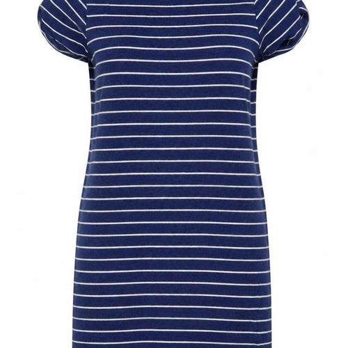 White Stuff Women’s Blue Striped Cotton T-Shirt Dress UK 12