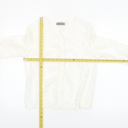 Mint Velvet Women White Size 10 Open Knit Cotton Cardigan