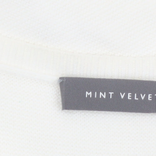Mint Velvet Women White Size 10 Open Knit Cotton Cardigan