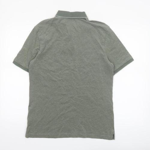 Marks and Spencer Men's Green Regular Fit Polo Shirt M