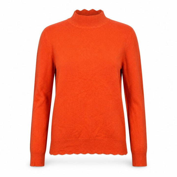 Oasis Womens Orange Mock Neck Long Sleeve Cotton Knit Jumper XS