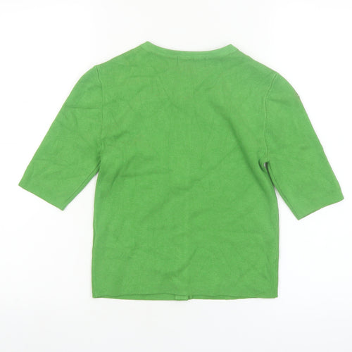 Marks and Spencer Women's Green XS Button-Up Knit Top