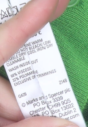 Marks and Spencer Women's Green XS Button-Up Knit Top