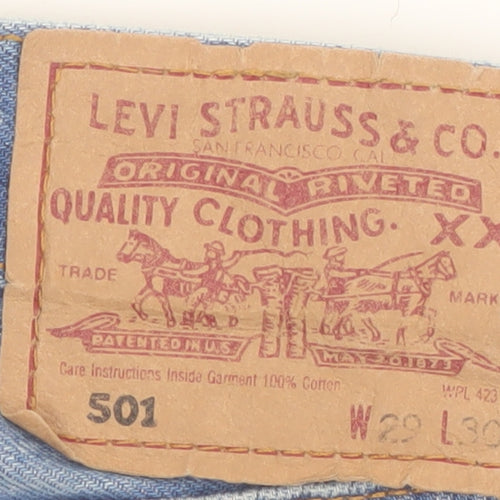 Levi’s 501 Mens Blue Light Wash Straight Fit Jeans W29 L30