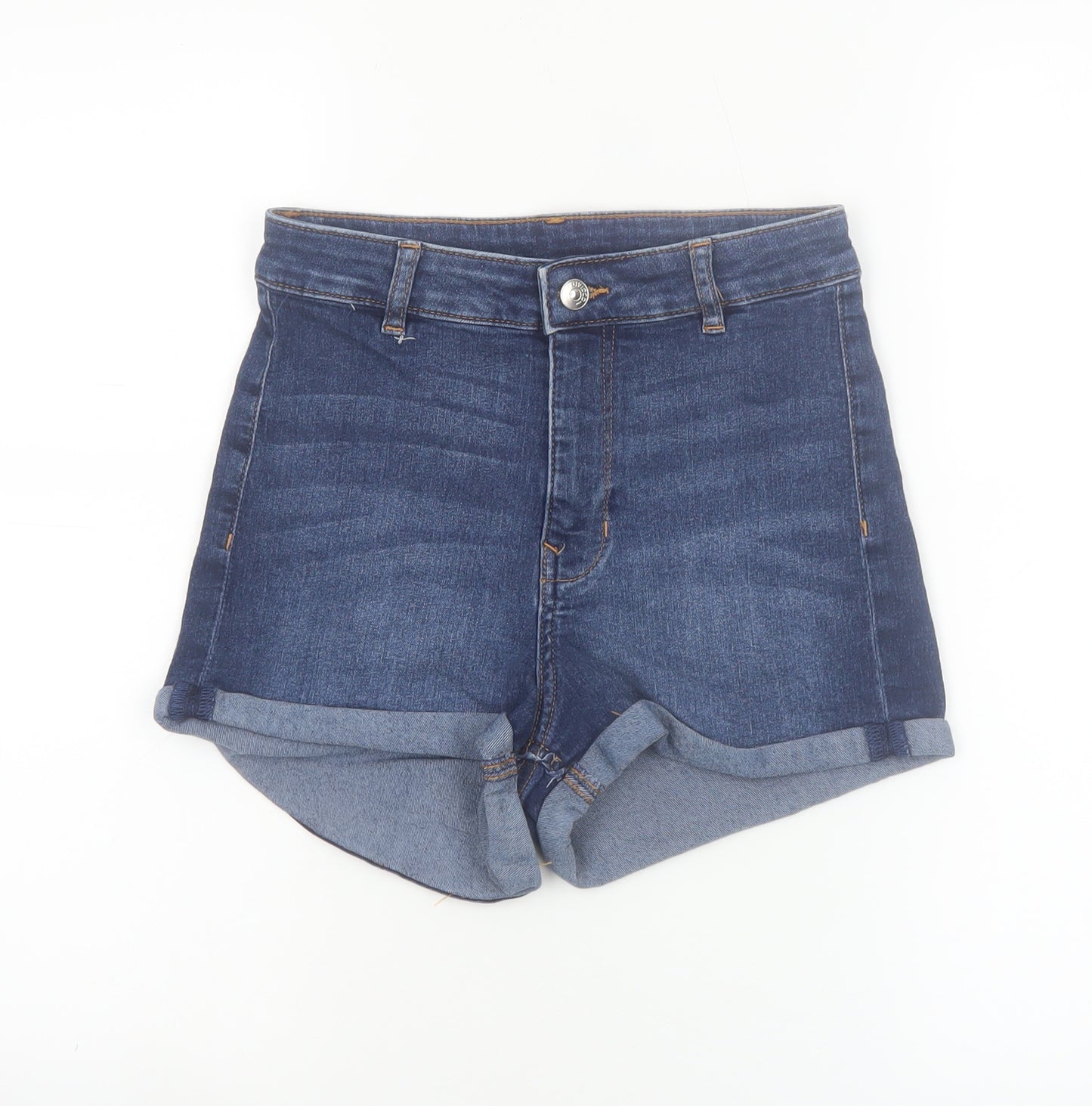 H&M Women’s Blue Denim High Rise Shorts Size 10 Regular Fit