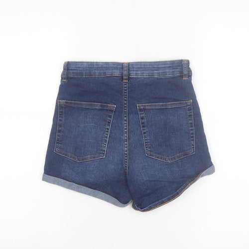 H&M Women’s Blue Denim High Rise Shorts Size 10 Regular Fit