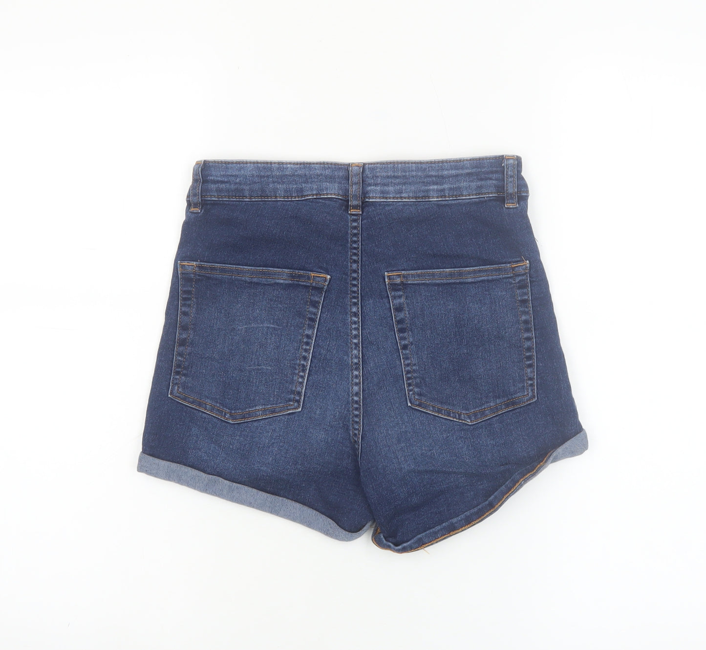 H&M Women’s Blue Denim High Rise Shorts Size 10 Regular Fit