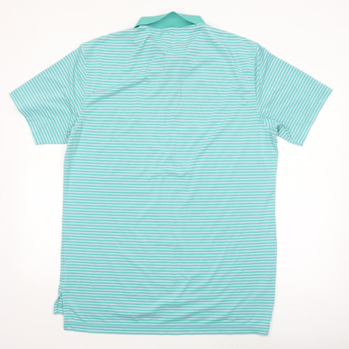 Peter Millar Men's Blue Striped Performance Polo Shirt M