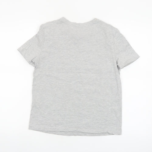 Zara Women Grey Basic Short Sleeve Cotton T-Shirt Size S