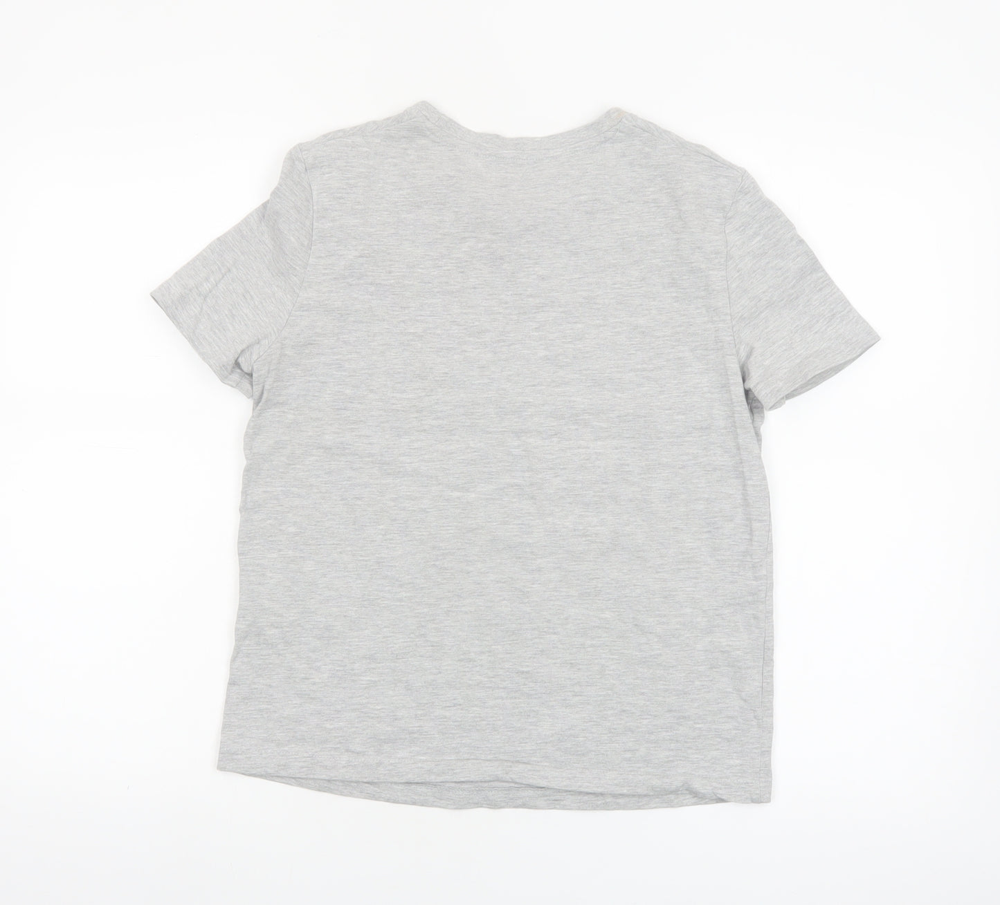 Zara Women Grey Basic Short Sleeve Cotton T-Shirt Size S