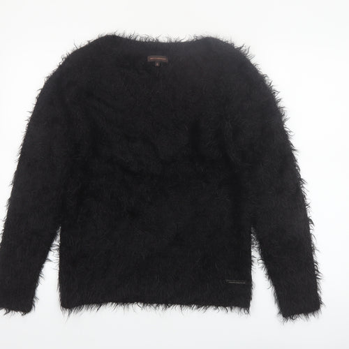 Adolfo Dominguez Women’s Black Fluffy Pullover Jumper Size S