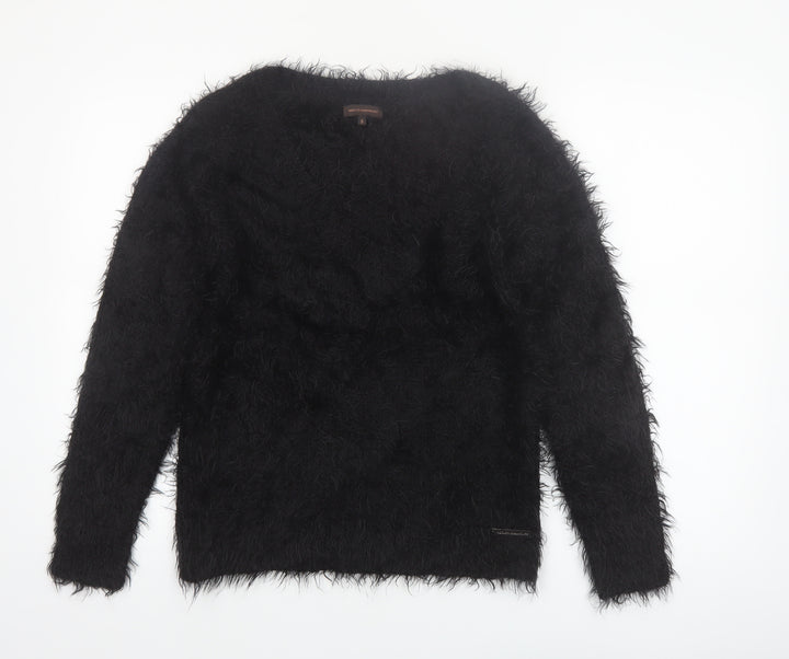 Adolfo Dominguez Women’s Black Fluffy Pullover Jumper Size S