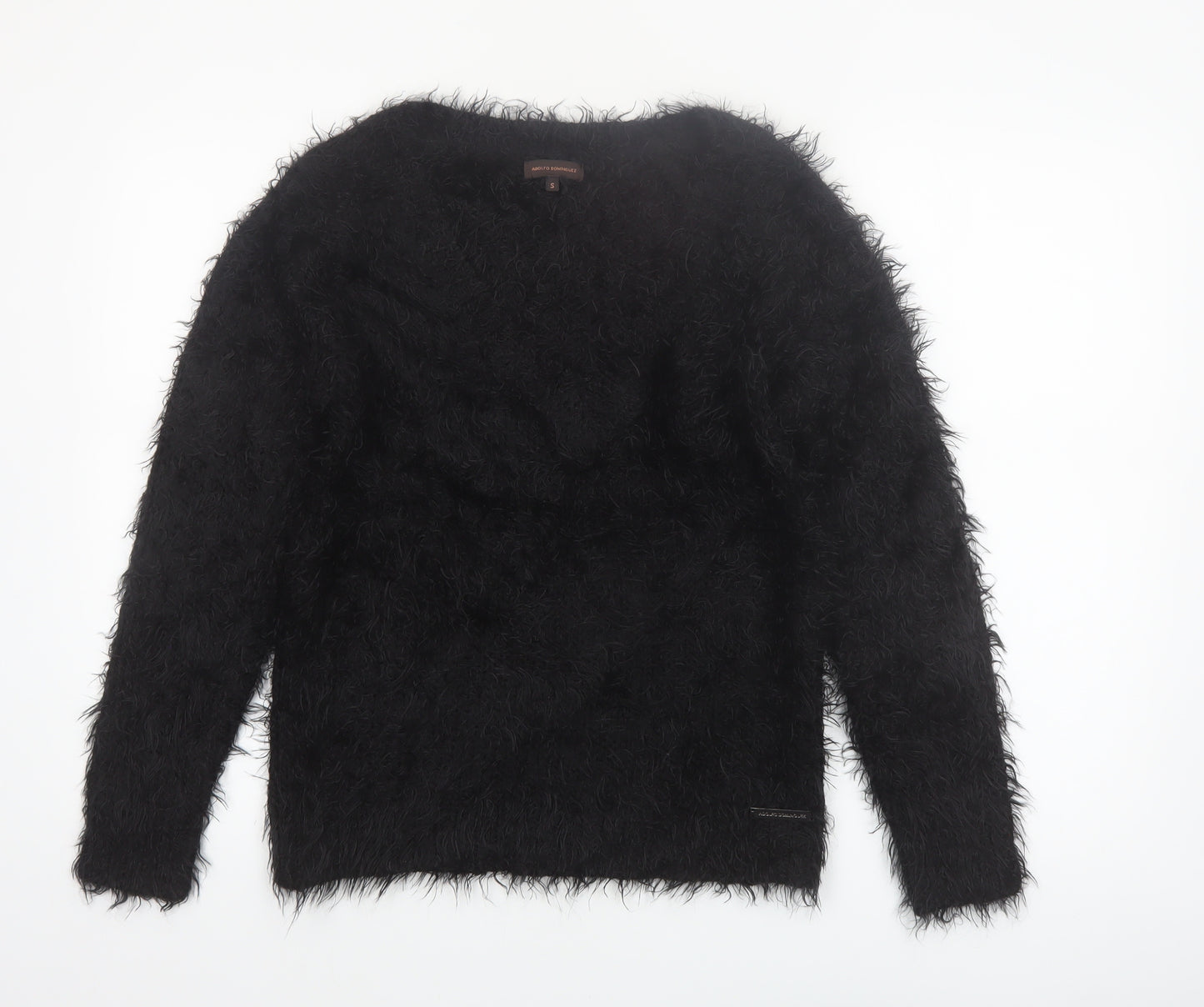 Adolfo Dominguez Women’s Black Fluffy Pullover Jumper Size S
