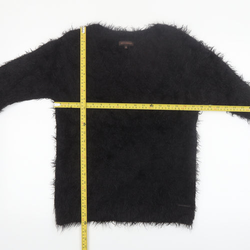 Adolfo Dominguez Women’s Black Fluffy Pullover Jumper Size S
