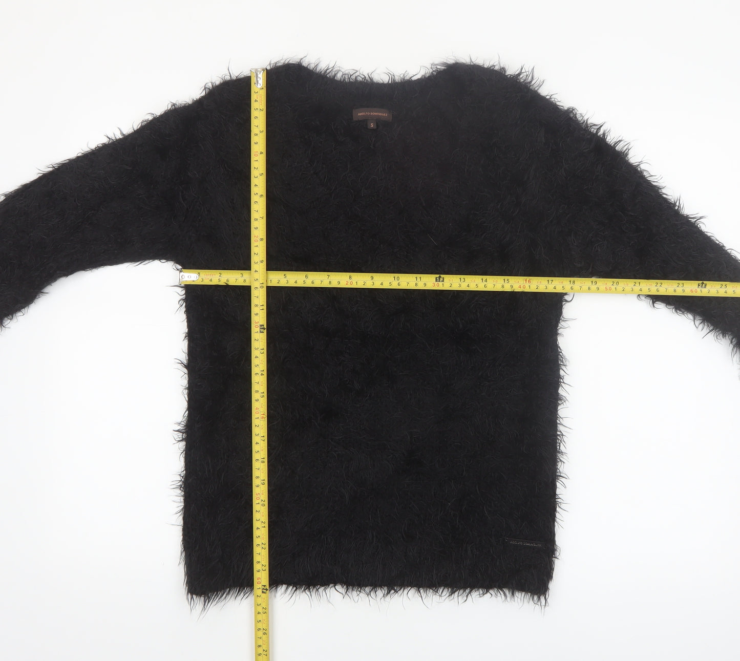Adolfo Dominguez Women’s Black Fluffy Pullover Jumper Size S