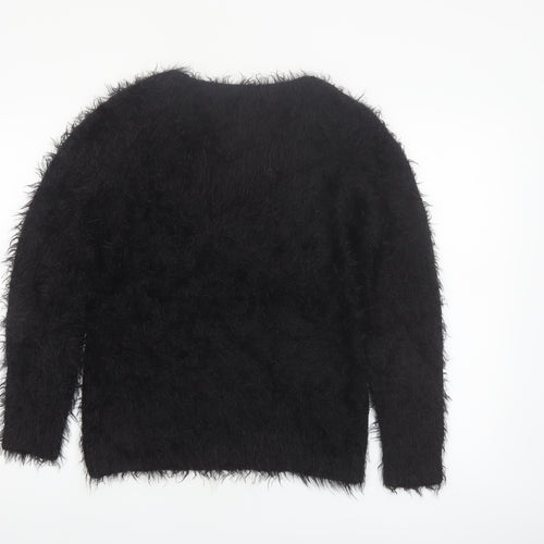 Adolfo Dominguez Women’s Black Fluffy Pullover Jumper Size S