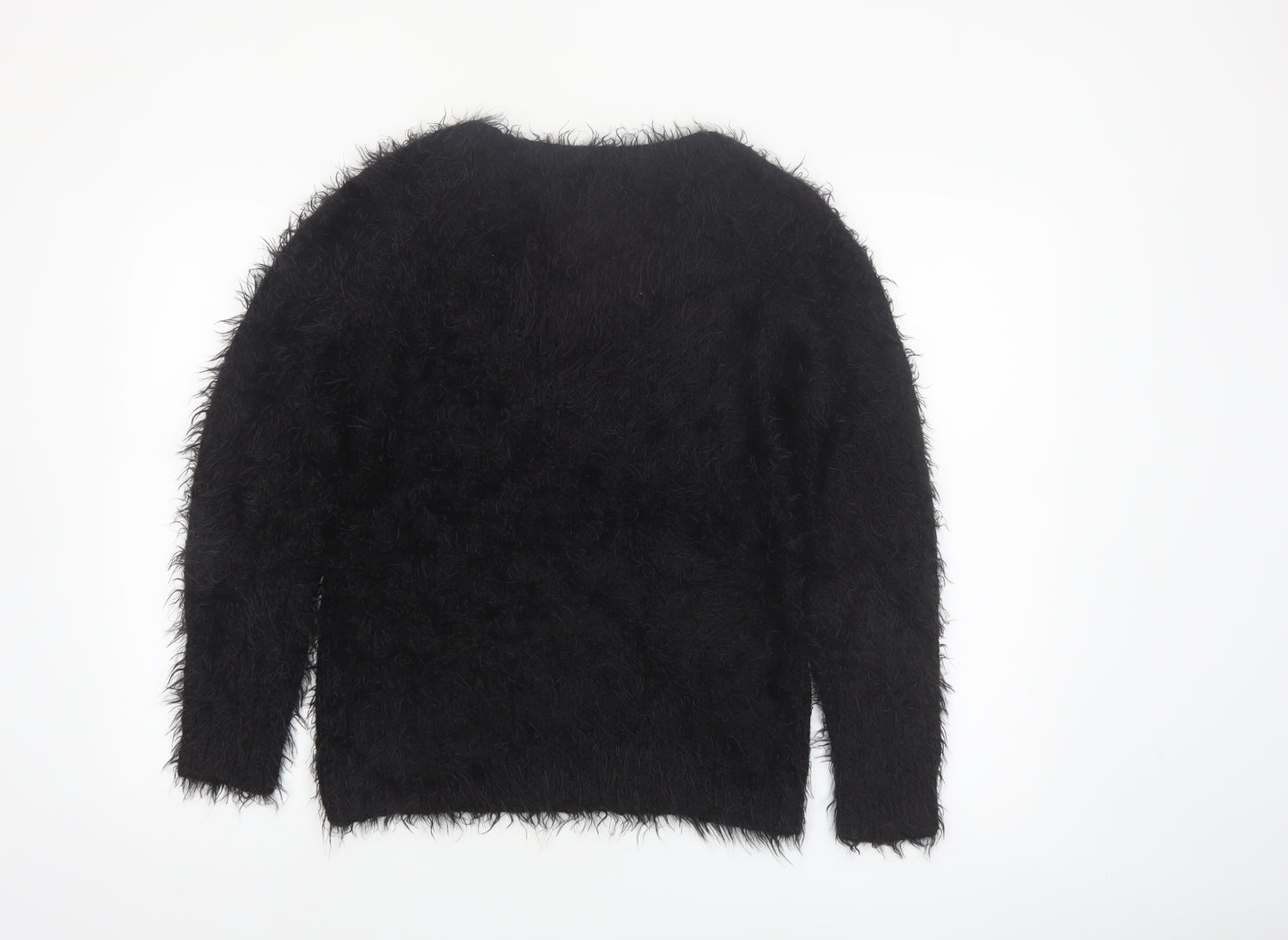 Adolfo Dominguez Women’s Black Fluffy Pullover Jumper Size S