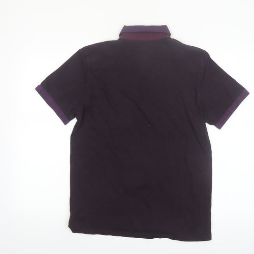 Ted Baker Men’s Purple Cotton Button-Down Polo Shirt Size M