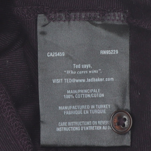 Ted Baker Men’s Purple Cotton Button-Down Polo Shirt Size M