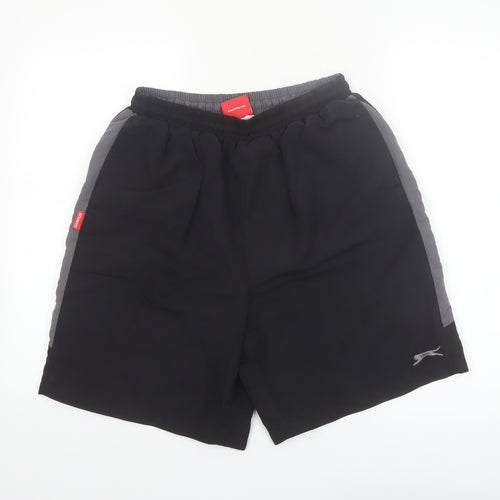 Slazenger Men's Black L Sports Shorts Polyester Elastic Waist