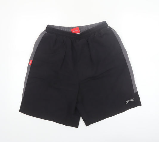 Slazenger Men's Black L Sports Shorts Polyester Elastic Waist