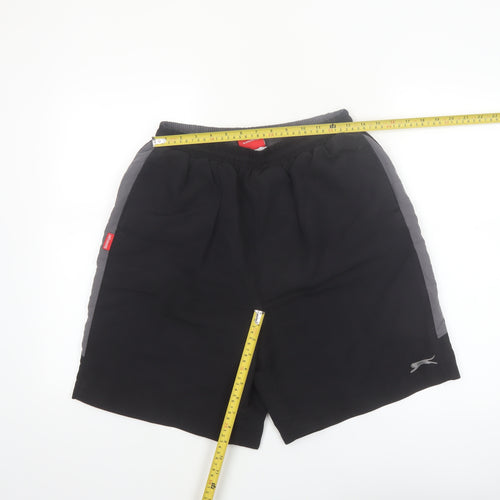 Slazenger Men's Black L Sports Shorts Polyester Elastic Waist