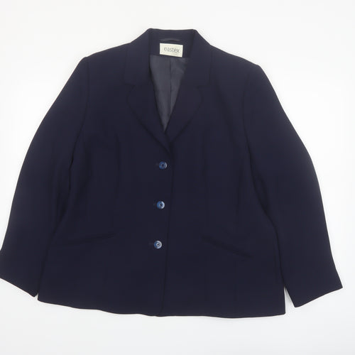 Eastex Women's Blue Size 16 Tailored Classic Single-Breasted Blazer